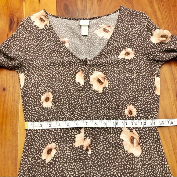 H&M Boho Feminine Cottagecore Tan Earthy Button Down Summer Festival Maxi Dress. - Picture 11 of 13